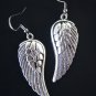 Simply Angel Wings Large Silver Earrings