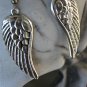 Simply Angel Wings Large Silver Earrings