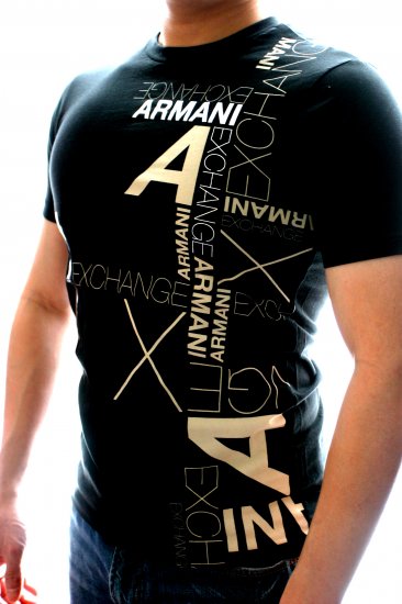 black and gold armani t shirt