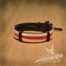 Free Shipping Red and White Leather with Strings Bracelet (B617S)