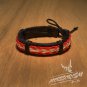 Free Shipping Red and White String Stripe Leather Bracelet (B633S)