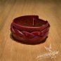 Free Shipping Maroon Leather Cuff Bracelet (B629S)