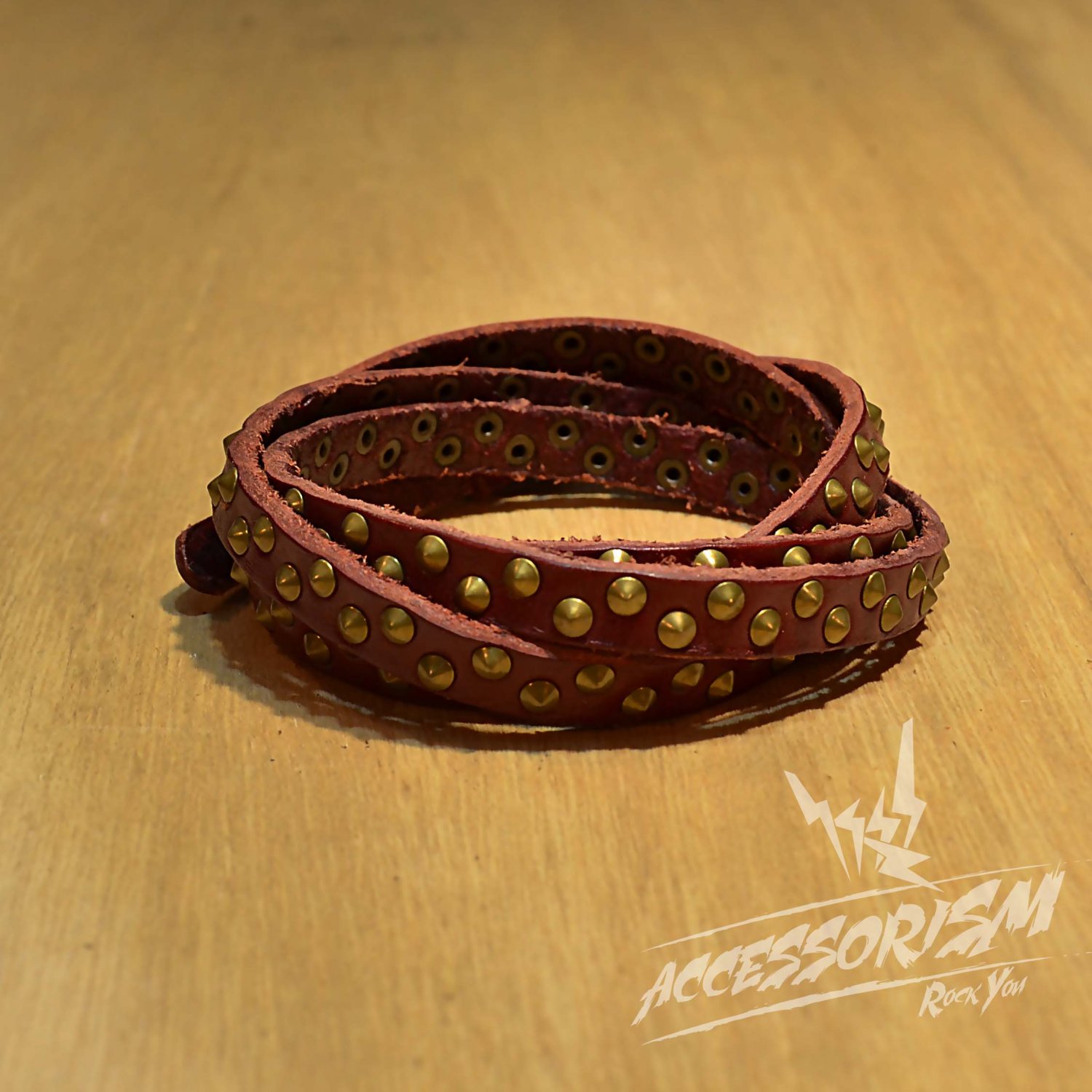 Free Shipping Multi Gold Steel Circle With Red Leather Bracelet (B671RR)