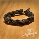 Free Shipping Dark Brown Leather with Black String Bracelet (B682S)
