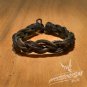 Free Shipping Dark Brown Leather with Black String Bracelet (B682S)