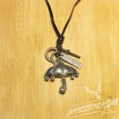 Free Shipping Umbrella Pendant with Cross and Circle Rings Necklace (N642S)