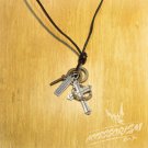 Free Shipping Cross and Ring Pendant with Cross and Circle Rings Necklace (N643S)