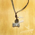 Free Shipping Motorcycle Pendant with Cross and Circle Rings Necklace (N649S)
