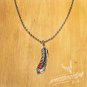 Free Shipping Steel Indiana Feather Pendant Necklace (N688S)