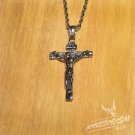 Free Shipping Steel Jesus Cross Pendant Necklace (N694S)