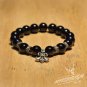 Free Shipping Black Bead Bracelet with Artichoke Deco (B707S)