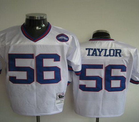 New York Giants 56 Lawrence Taylor white Throwback Jerseys M-XXXL (48-56)