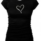 Sheer Longer Crew Neck Tee - Black