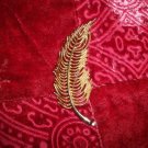 Monet vintage golden leaf pin