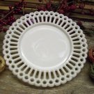 Canton Glass~GOTHIC EDGE~Opaque Milk White Plate