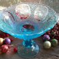 EAPG Open Compote~Wildflower Panels~Blue Flint Glass~