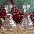 2 Mikasa Crystal & Blush Taper Candlestick Holders