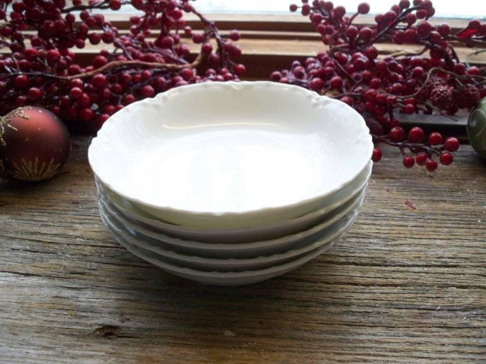 Set of 5 Haviland Limoges France White Blank Sauce Bowls