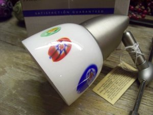 Hampton Bay Halogen Cable Track Light Fixture~White Murano Art Glass Shade