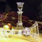 Set of 2 Tall Elegant Crystal Taper Candlestick Holders