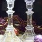 Set of 2 Tall Elegant Crystal Taper Candlestick Holders