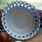 Challinor Taylor SCROLL & EYE 6-3/4" Shallow Blue Milk Glass Bowl