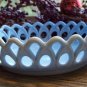 Challinor Taylor SCROLL & EYE 6-3/4" Shallow Blue Milk Glass Bowl