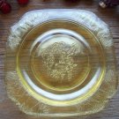 Set of 3 Amber Federal Depression Glass PARROT Pattern Sherbet~Bread & Butter Plates