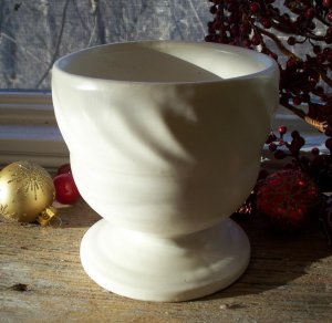 Hull Pottery F34 Cream~Ivory Matte Pedestal Planter