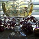Antique Victorian Hand Painted Iridescent Open Compote