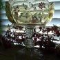 Antique Victorian Hand Painted Iridescent Open Compote