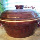 Vintage Marcrest DAISY DOT Brown Pottery 3 Quart Dutch Oven with Lid