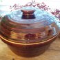 Vintage Marcrest DAISY DOT Brown Pottery 3 Quart Dutch Oven with Lid
