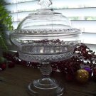 Antique Victorian Bryce Higbee SPIREA BAND Crystal Covered Compote