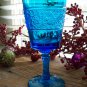 Fenton Crystal Cobalt Blue Colonial Flower Band Water Goblet