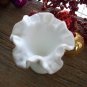 Fenton Hobnail Milk Glass 4" Double Crimped Footed Vase