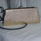 Vintage gold lame clutch purse Chain  101a