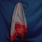 Red white blue scarf polyester Lines geometric shapes  No. 122