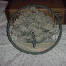 Weaving wall hanging tree design circular off loom weaving 1970s   No. 146