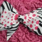 Pink Polka & Zebra Print Hair Bow!!!