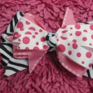 Pink Polka & Zebra Print Hair Bow!!!