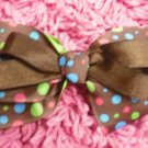 Brown Polka DotHair Bow!!!