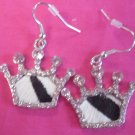 Cow Print Crown Ear Rings Bling!!!!!! Z2-13