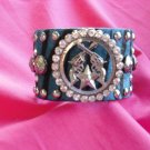 Hair On Blue/ Black Zebra Cuff Gun & Star!!!! Z2-74