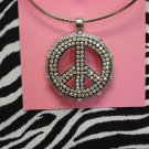 Black & Silver Bling Peace Sign!!!!!!!!Z2-91