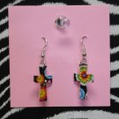 Multi Color Cross Ear Rings!!!!!!!!Z2-97