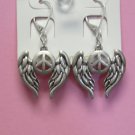 Silver Peace Sign & Wing! Ear Rings!!!!!!!Z2-105