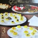 Egg Platter Set 3Pc Ceramic Multi Use