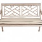 Aged Teak Wood Finish Aluminum Patio Bench