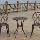 Antique Bronze Cast Aluminum 3pc. Bistro Set